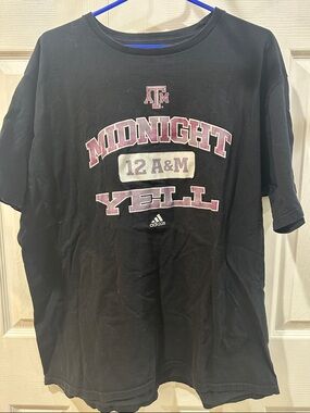 Adidas Men's Texas A&M 2XL Black Short Sleeve Graphic T-Shirt Midnight Yell